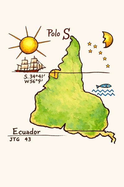 Ilustración generada con IA, usando la obra "América" (1957), de Torres García.